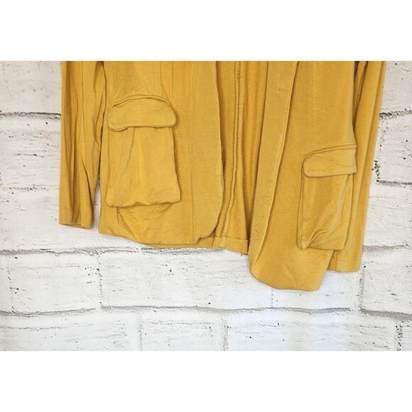 Magaschoni Blazer Women's Size Small Golden Yellow Knit Jacket Long-Sleeved - Picture 4 of 7